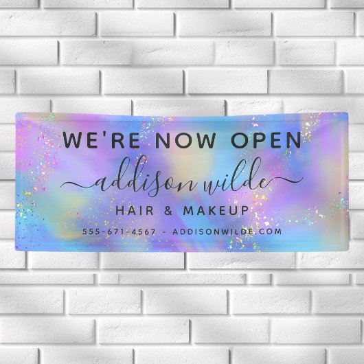 Holographic Sparkle Opal Iridescent Business Banner