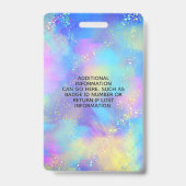 Holographic Sparkle Opal Iridescent Business ID Ausweis (Back)