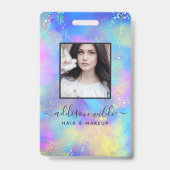 Holographic Sparkle Opal Iridescent Business ID Ausweis (Front)