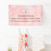 Holographic Sparkle Opal Iridescent business pink Banner (Insitu)