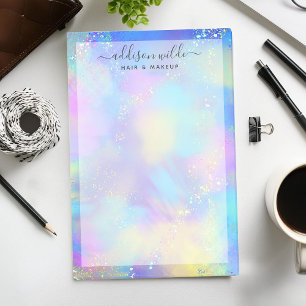 Holographic Sparkle Opal Iridescent Business Post-it Klebezettel