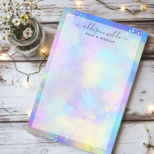 Holographic Sparkle Opal Iridescent Business Post-it Klebezettel