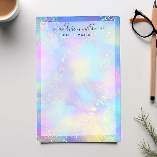 Holographic Sparkle Opal Iridescent Business Post-it Klebezettel