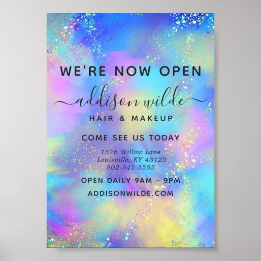 Holographic Sparkle Opal Iridescent Business Poster (Vorne)