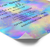 Holographic Sparkle Opal Iridescent Business Poster (Ecke)