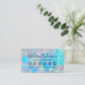 Holographic Sparkle Opal Iridescent Business Treuekarte (Stehend Vorderseite)