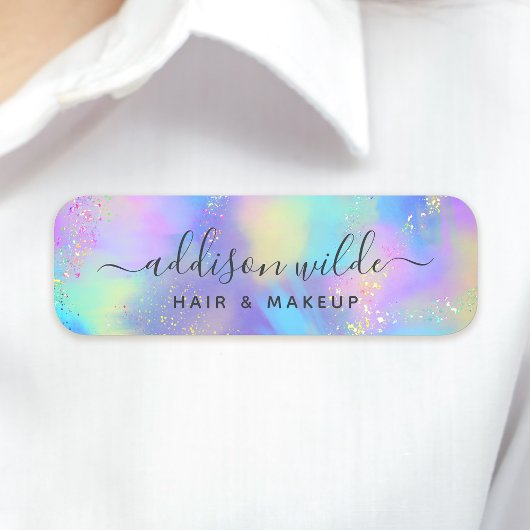 Holographic Sparkle Opal Iridescent Namensschild