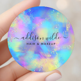Holographic Sparkle Opal Iridescent Runder Aufkleber