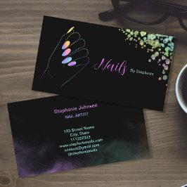 Holographic Sparkling Glitzer Nail Art Manicure Visitenkarte