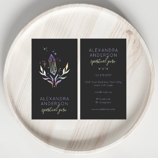 Holographic Spiritual Crystals Mystic Black Visitenkarte