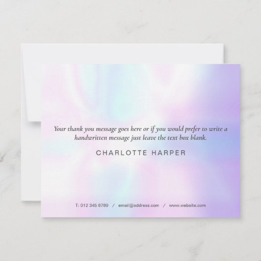 Holographic Spring Blätter Business Dankeschön Car Dankeskarte (Rückseite)