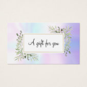Holographic Spring Leaves Script Gift Certificate (Vorderseite)