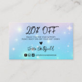 Holographic Stars Trendy Danke Business Card Visitenkarte (Vorderseite)