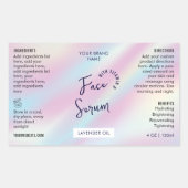 Holographic Style 4 OZ Cosmetic Flasche Label Rechteckiger Aufkleber (Vorderseite)