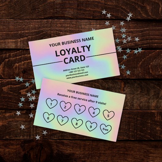 Holographic Texture Modern Niedliche Loyalty Card Treuekarte