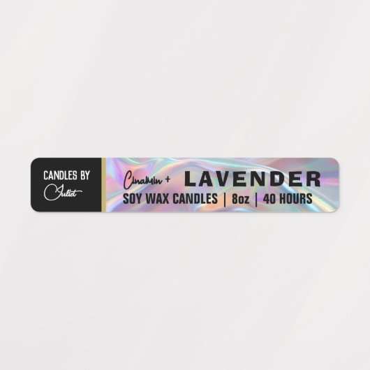 Holographic Thin Candle Label Etiketten (Design 1)