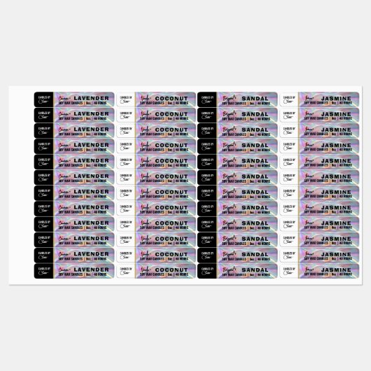 Holographic Thin Candle Label Etiketten (Blatt)