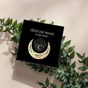 Holographic Third EYE Moon Yoga Spiritual Coach Quadratische Visitenkarte