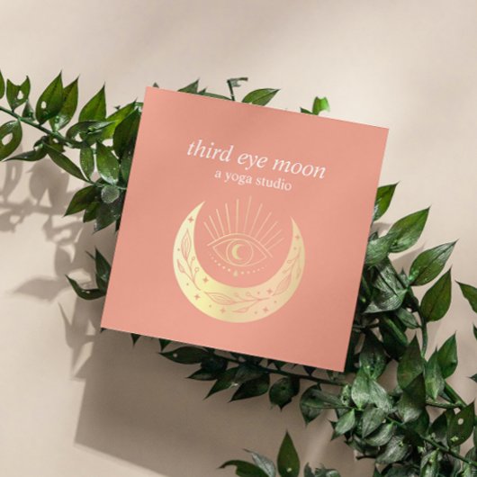 Holographic Third EYE Moon Yoga Spiritual Coach Quadratische Visitenkarte
