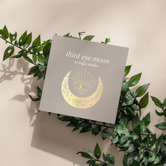 Holographic Third EYE Moon Yoga Spiritual Coach Quadratische Visitenkarte