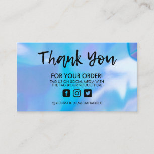 Holographic Trendy Salon Danke Business Card Visitenkarte