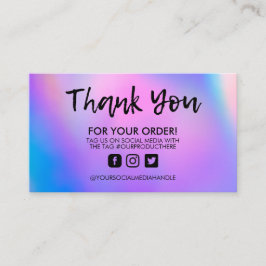 Holographic Trendy Salon Danke Business Card Visitenkarte