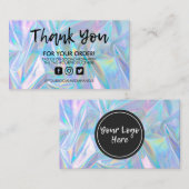 Holographic Trendy Salon Danke Business Card Visitenkarte (Vorne/Hinten)