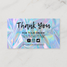 Holographic Trendy Salon Danke Business Card Visitenkarte
