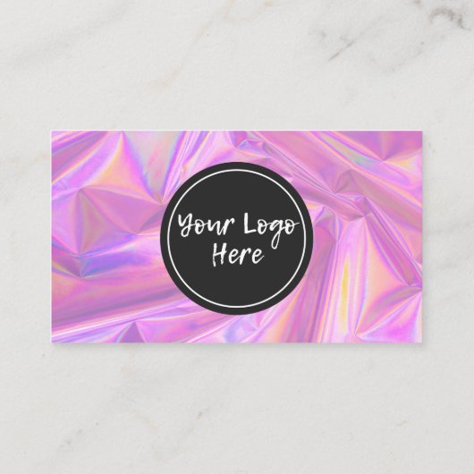 Holographic Trendy Salon Danke Business Card Visitenkarte (Rückseite)