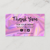Holographic Trendy Salon Danke Business Card Visitenkarte (Vorderseite)