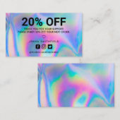 Holographic Trendy Salon Vielen Dank Visitenkarte (Vorne/Hinten)