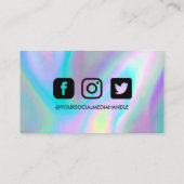 Holographic Tropfen Salon Danke Business Card Visitenkarte (Rückseite)