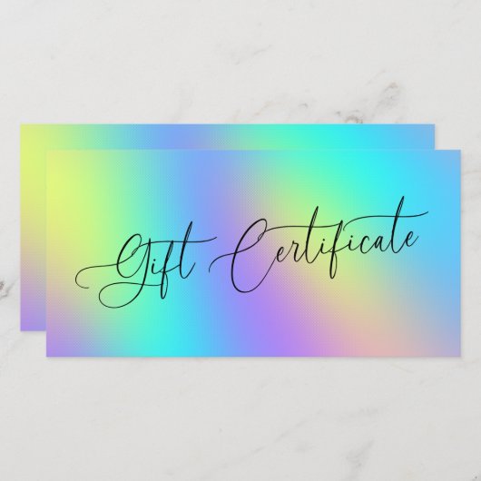 Holographic Unicorn Business-Geschenkgutschein (Vorne/Hinten)