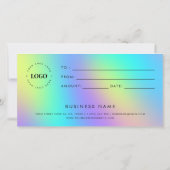 Holographic Unicorn Business-Geschenkgutschein (Rückseite)