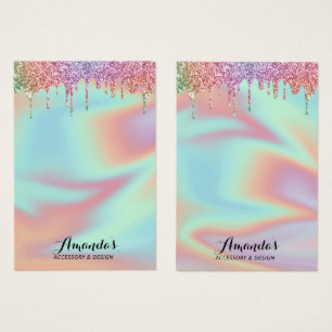 Holographic Unicorn Glitzer Tropfen Earring Displa