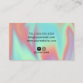 Holographic Unicorn Glitzer Tropfens Beauty Salon Visitenkarte (Rückseite)