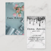 Holographic Unicorn Glitzer Tropfens Beauty Salon Visitenkarte (Vorne/Hinten)