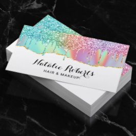 Holographic Unicorn Glitzer Tropfens Beauty Salon Visitenkarte