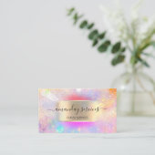 Holographic Unicorn Gold Confetti Boutique Shop Visitenkarte (Stehend Vorderseite)