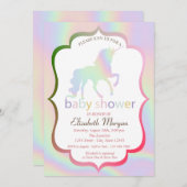 Holographic Unicorn Kinderdusche Einladung