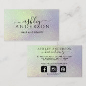 Holographic Unicorn Makeup Hair Nails Glam Visitenkarte (Vorne/Hinten)