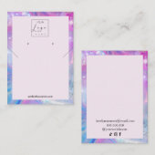 Holographic Unicorn Necklace Ohrringe Visitenkarte (Vorne/Hinten)