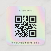 Holographic Unicorn Pastel QR Code Wedding RSVP Begleitkarte (Rückseite)
