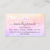 Holographic Unicorn Rainbow Confetti Boutique Bus Visitenkarte (Rückseite)