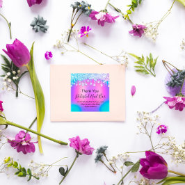 Holographic Vielen Dank Diamond Tropfens Nail Blue Quadratischer Aufkleber