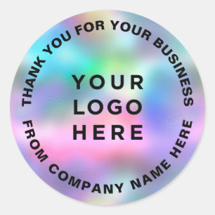 Holographic Vielen Dank für Ihr Business-Logo Runder Aufkleber