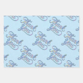 Holographic Vielen Dank, Script Wrapping Paper Geschenkpapier Set (Vorderseite 3)