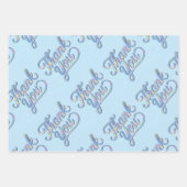 Holographic Vielen Dank, Script Wrapping Paper Geschenkpapier Set (Vorderseite 2)