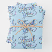 Holographic Vielen Dank, Script Wrapping Paper Geschenkpapier Set (Beispiel)
