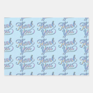Holographic Vielen Dank, Script Wrapping Paper Geschenkpapier Set